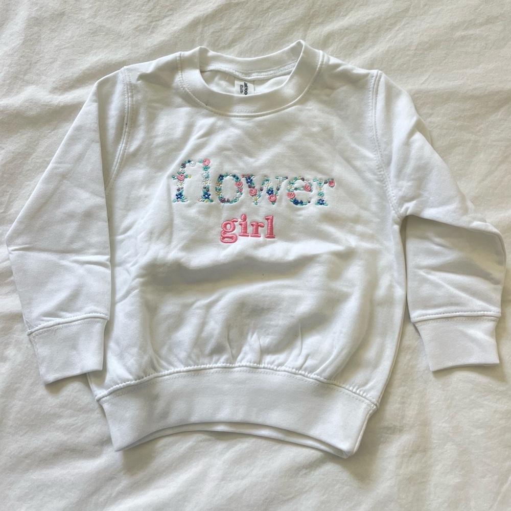 Embroidered Flower girl sweatshirt